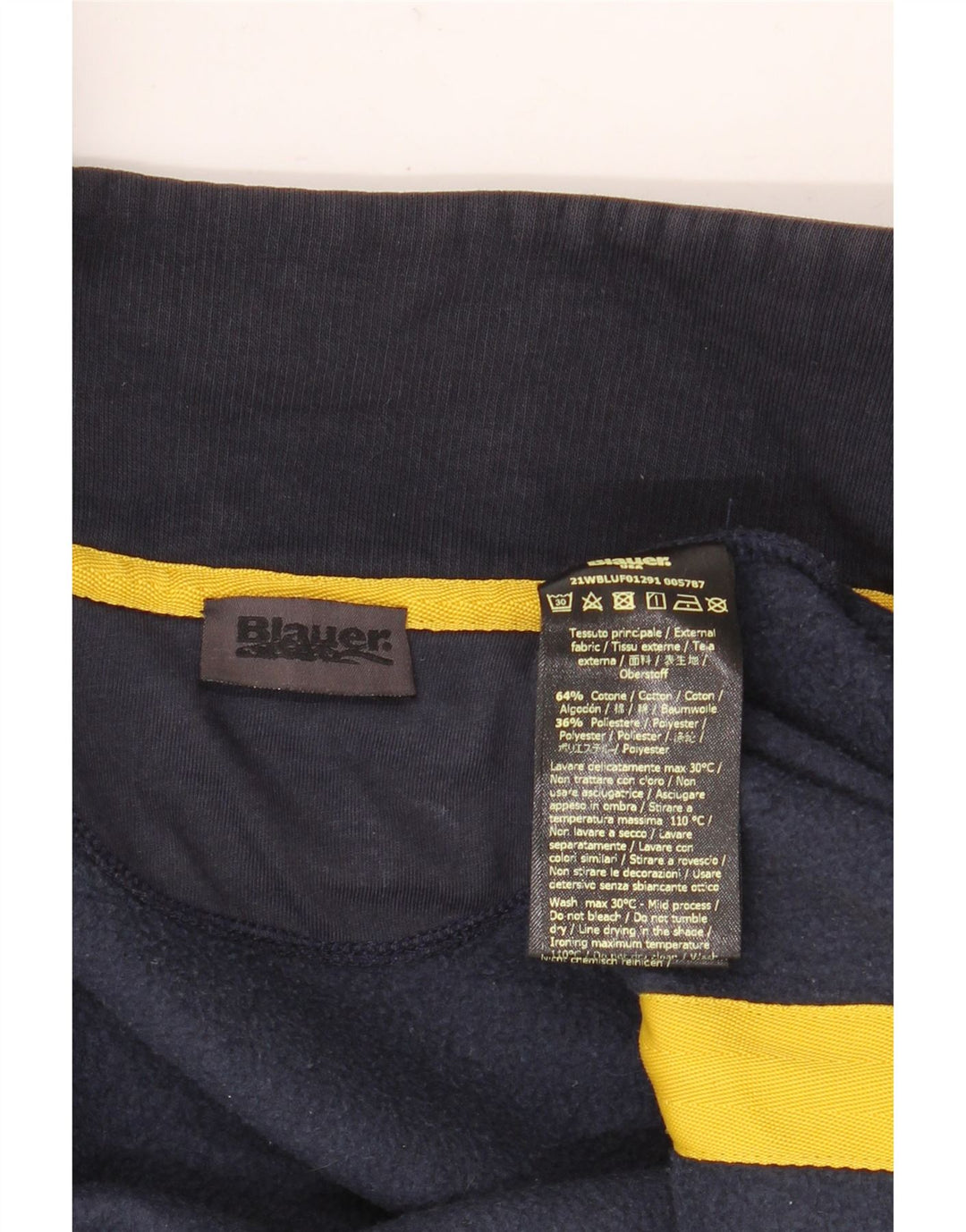 Blauer Mens Chándal Top Chaqueta Grande Azul Marino Algodón