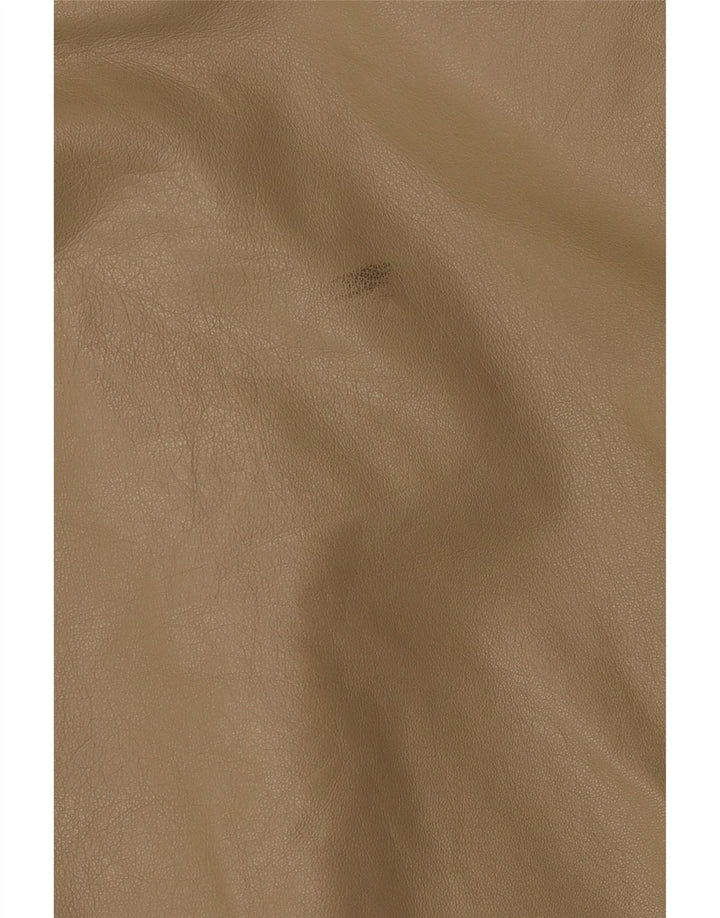 Chaqueta de cuero vintage para mujer IT 46 cuero beige grande