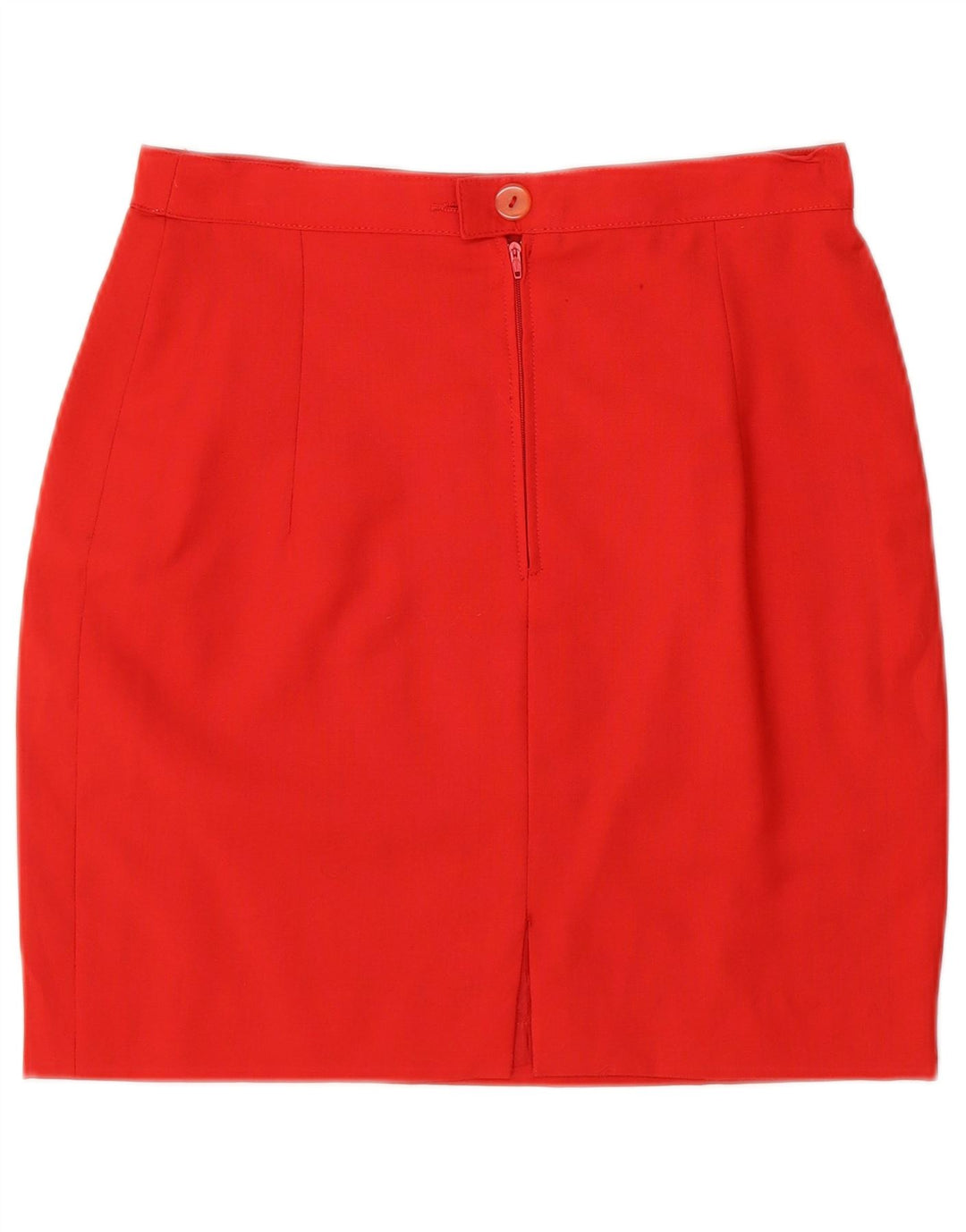 VINTAGE Mujer 2 Botones 2 Piezas Falda Set IT 44 Medio W26 Lana Roja