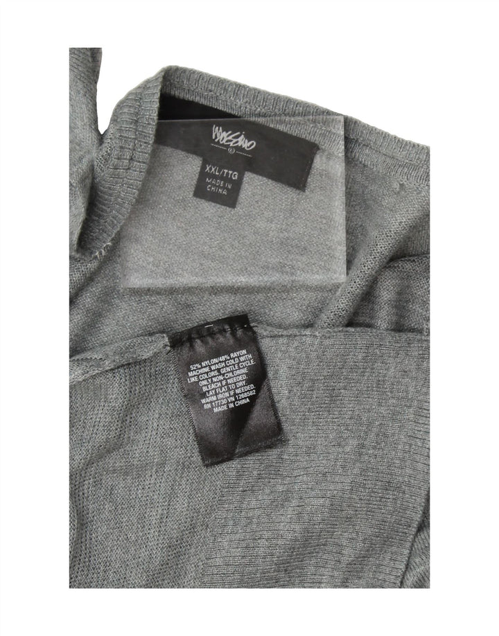MOSSIMO Womens Asymmetric Open Cardigan Sweater UK 20 2XL Grey Nylon Vintage Mossimo and Second-Hand Mossimo from Messina Hembry 