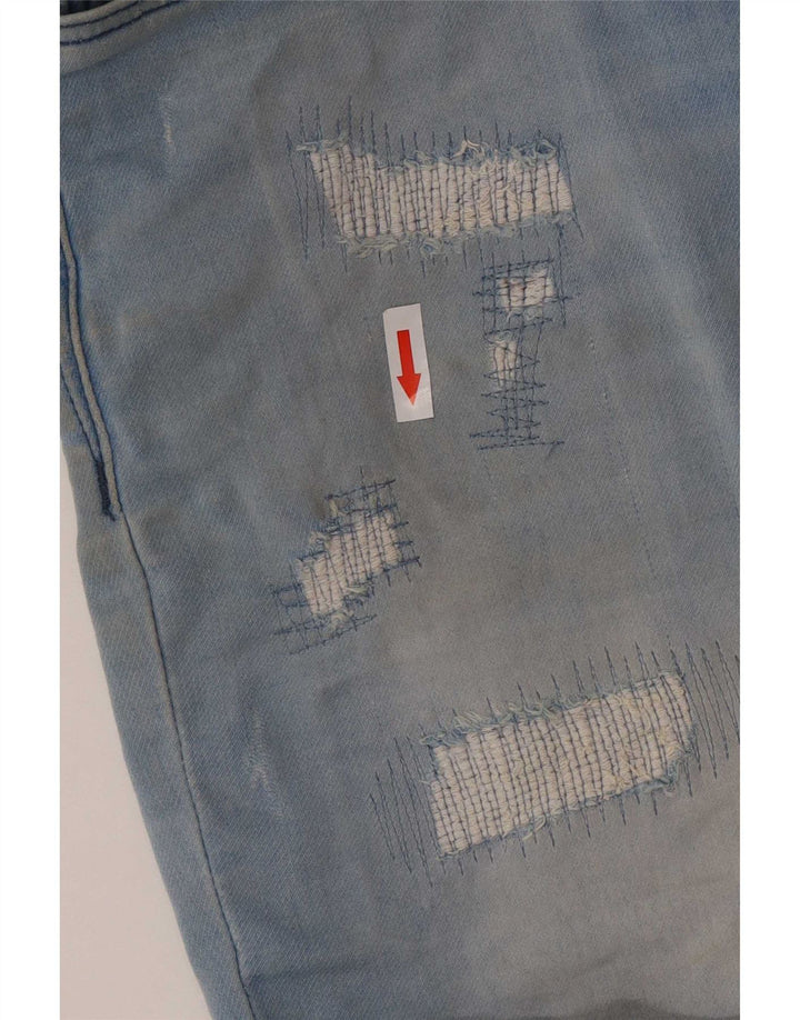 Jack & Jones Mens Shorts De Mezclilla Desgastados Pequeño W29 Algodón Azul