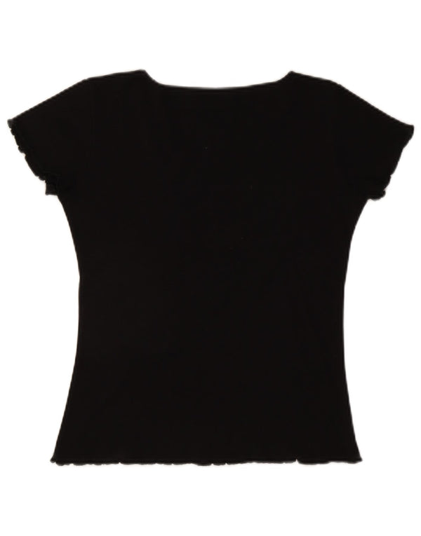 CLOCK HOUSE Womens T-Shirt Top UK 12 Medium Black
