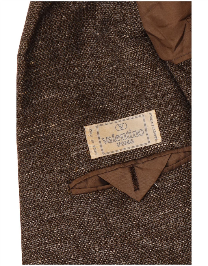 Valentino Chaqueta tipo blazer de 2 botones para hombre UK 38 Marrón medio moteado