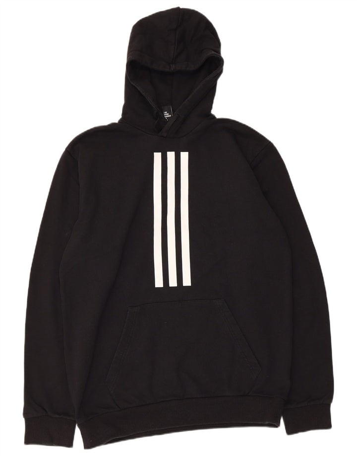 ADIDAS Hombre Sudadera con capucha Jumper Medium Negro Algodón