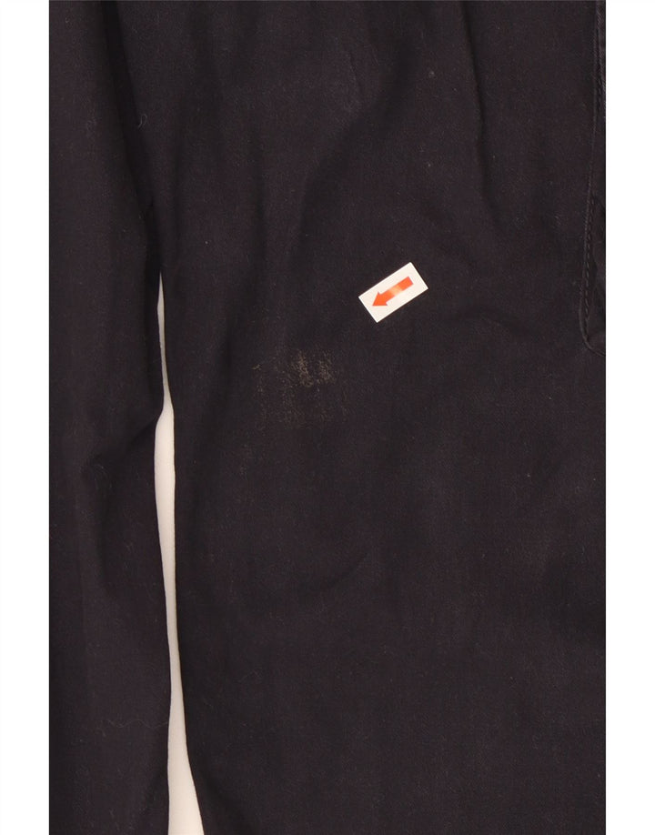 French Connection Pantalones cargo rectos para hombre mediano W32 L31 algodón negro