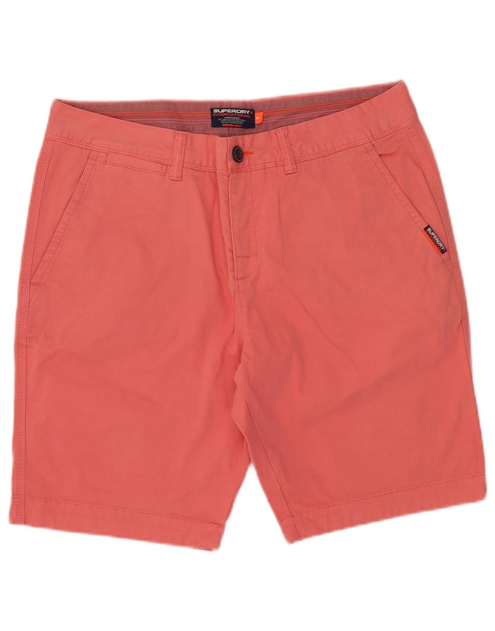 Superdry Pantalones cortos chinos para hombre W34 Large Pink Cotton