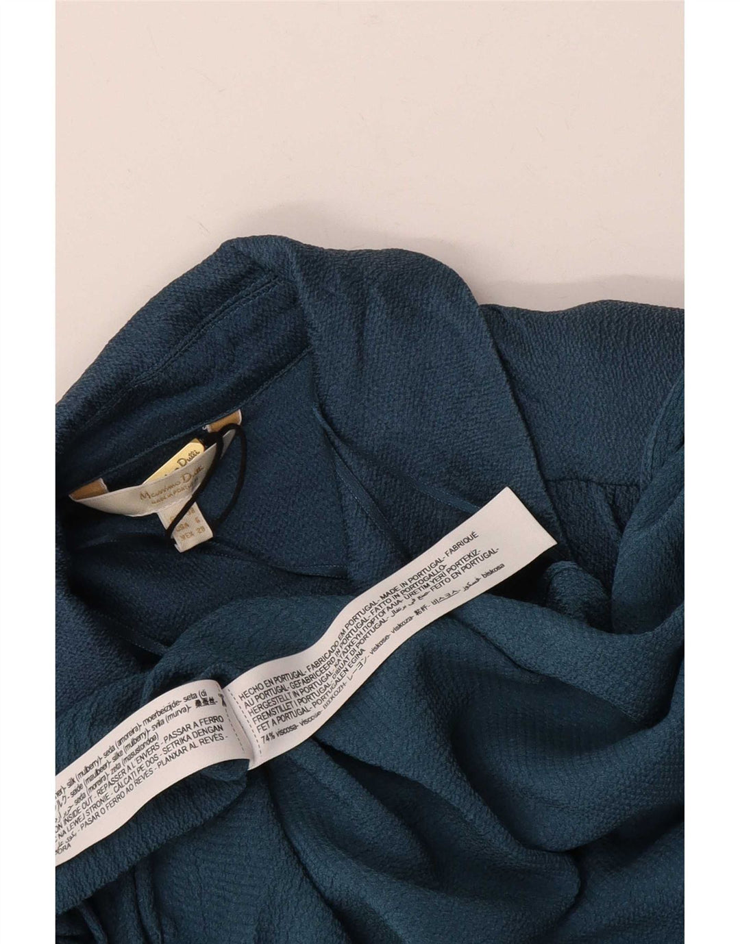 Massimo Dutti Maxi Vestido Camisero Mujer EU 38 Medio Azul Marino Viscosa
