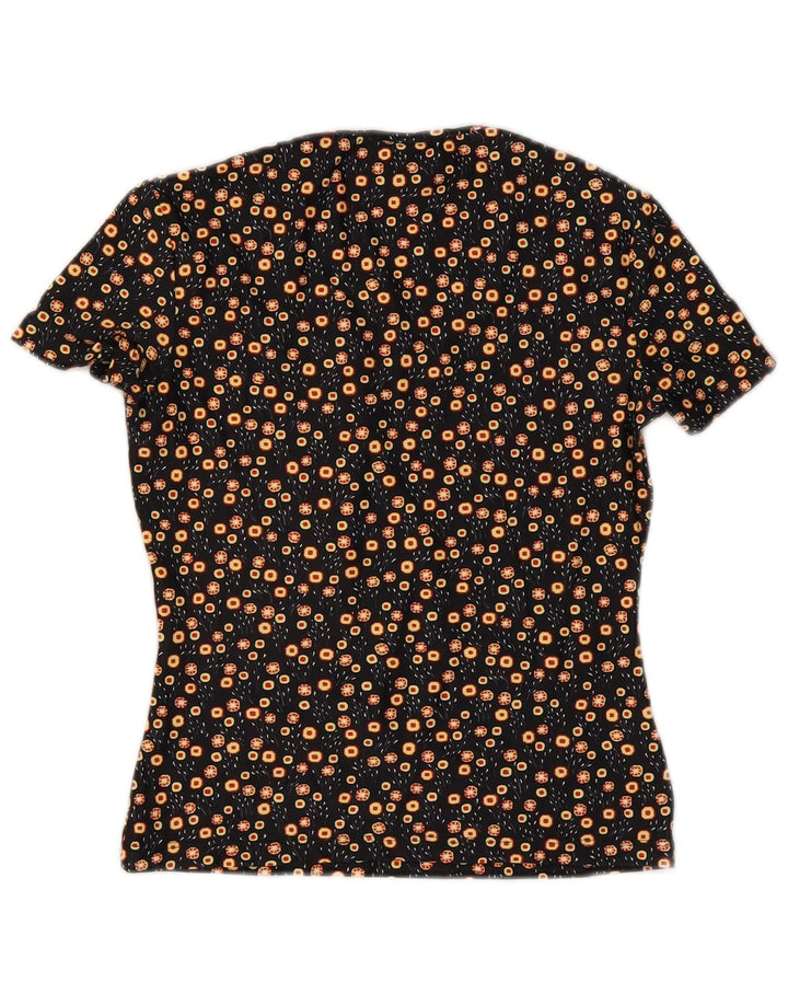 Versace Camiseta Mujer Top UK 8 Small Poliamida Floral Negro