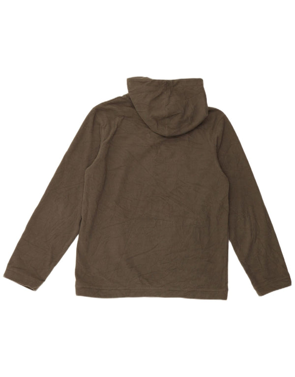 Animal Mens Fleece Zip Neck Hoodie Jumper Medium Khaki Polyester