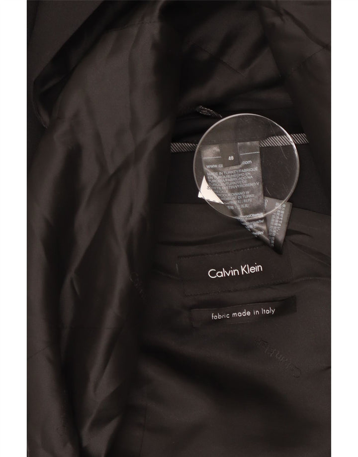 CALVIN KLEIN Chaqueta tipo blazer de 2 botones para hombre IT 48 Lana negra mediana