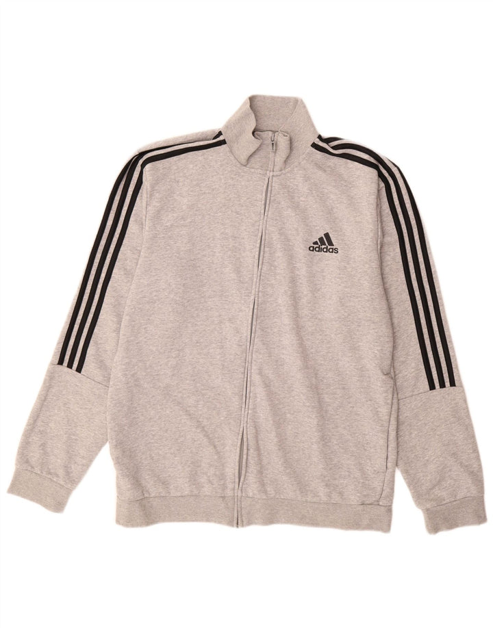 ADIDAS Chaqueta de chándal para hombre UK 44/46 Grande Gris Algodón