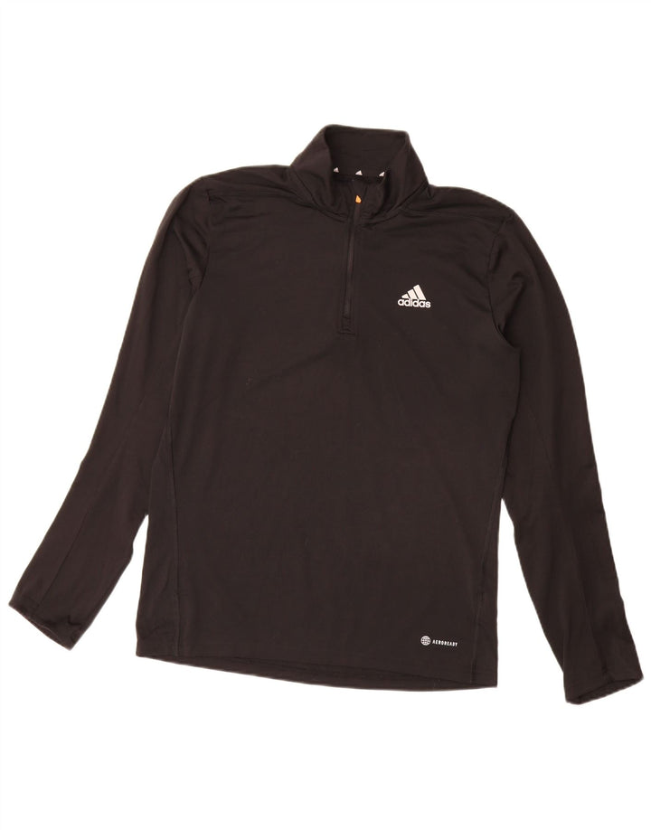 Adidas Hombre Aeroready Zip Neck Jersey Chándal Top Pequeño Poliéster Negro