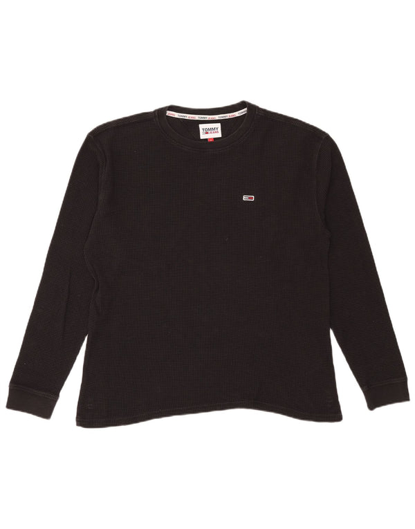 Tommy Hilfiger Hombre Top Manga Larga Pequeño Algodón Negro