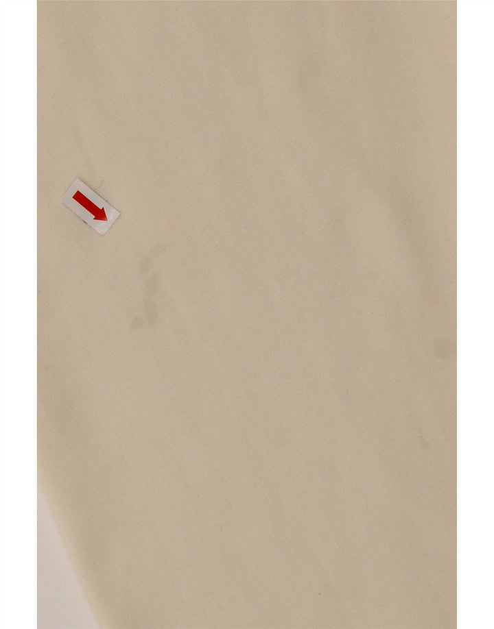 REEBOK Sudadera Suelta con Cuello Y Cremallera para Hombre Jersey Mediano De Algodón Blanco Roto