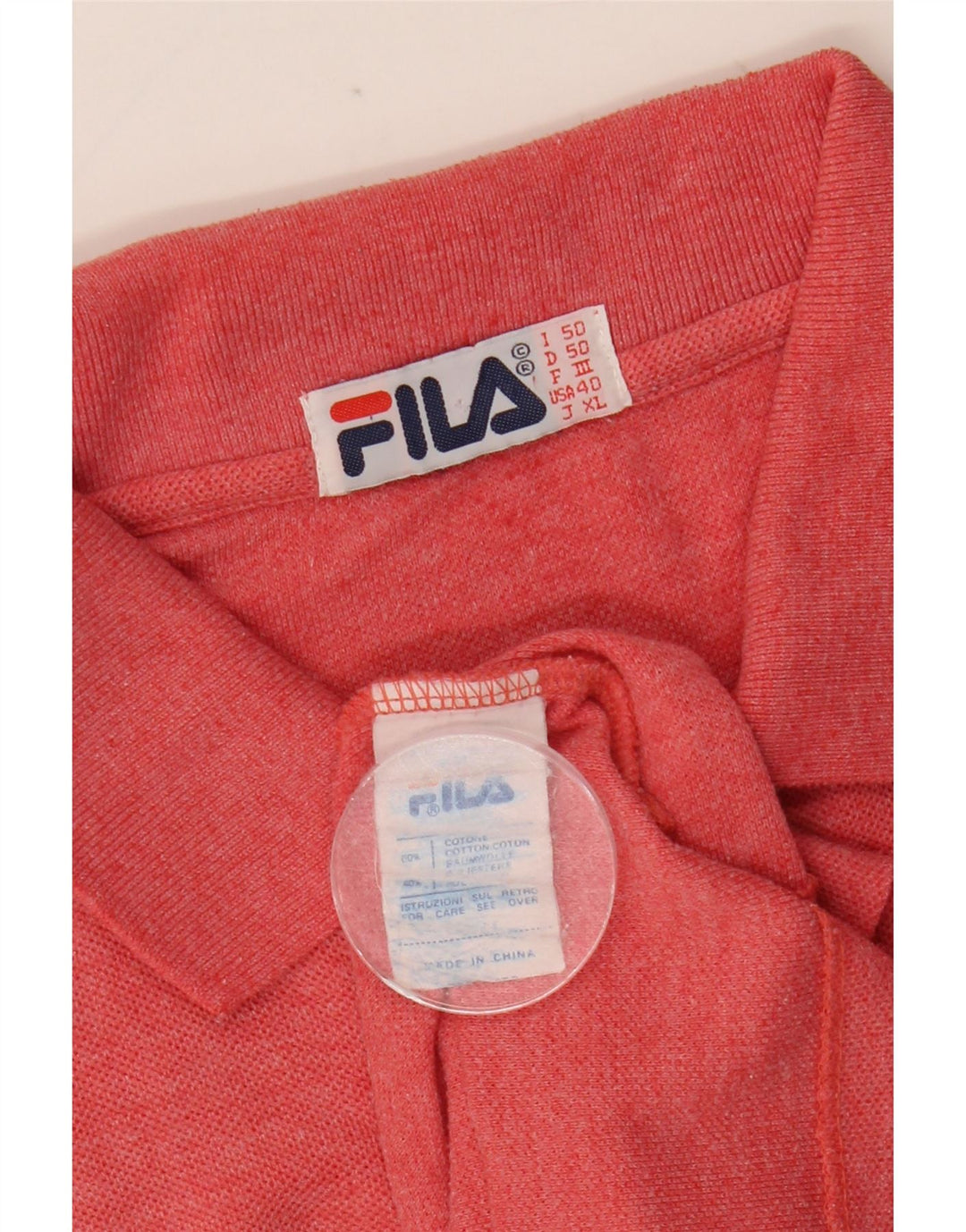 Fila Polo Holgado Para Hombre IT 50 Algodón Rosa Medio
