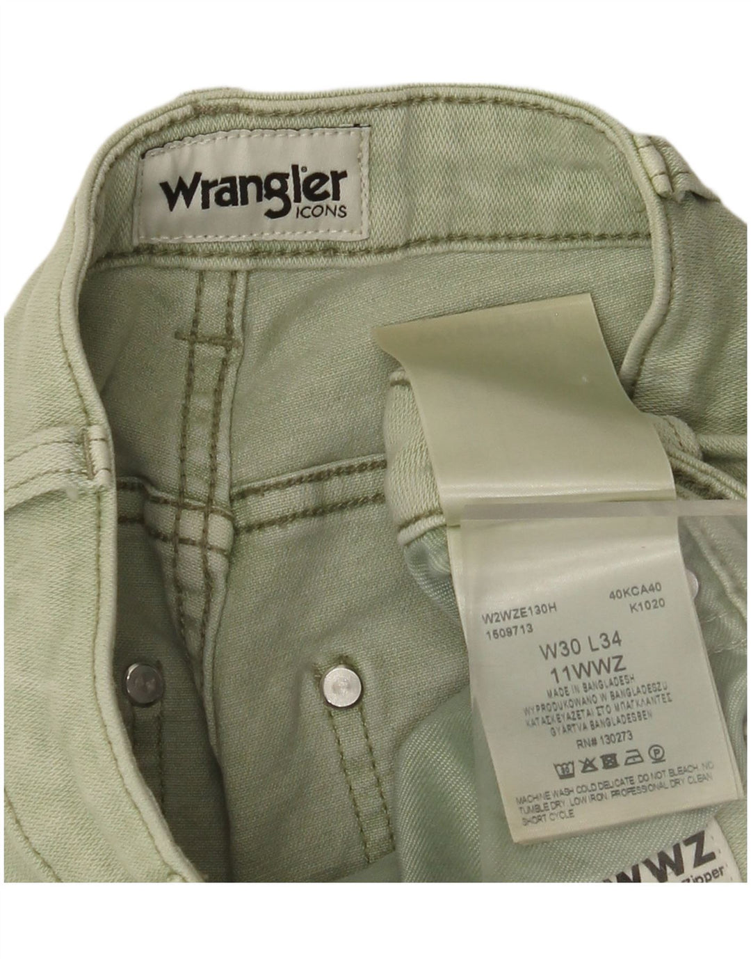 WRANGLER Pantalones informales rectos para mujer W30 L27 Algodón verde