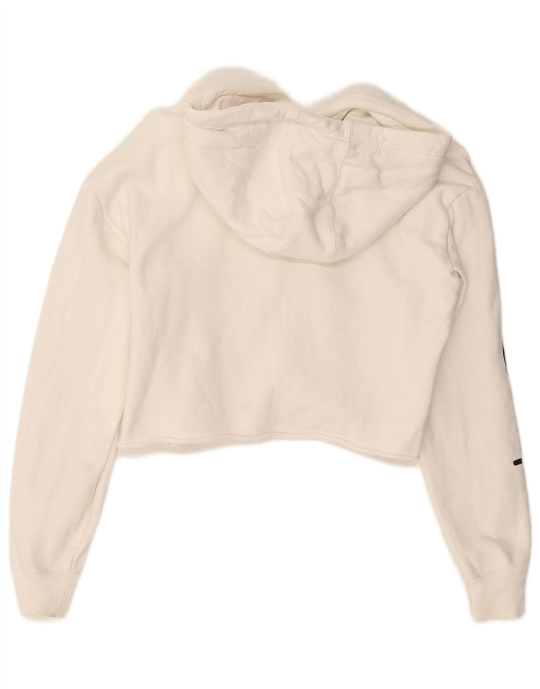 CHAMPION Jersey con capucha corta para mujer UK 10 Small Off White Cotton