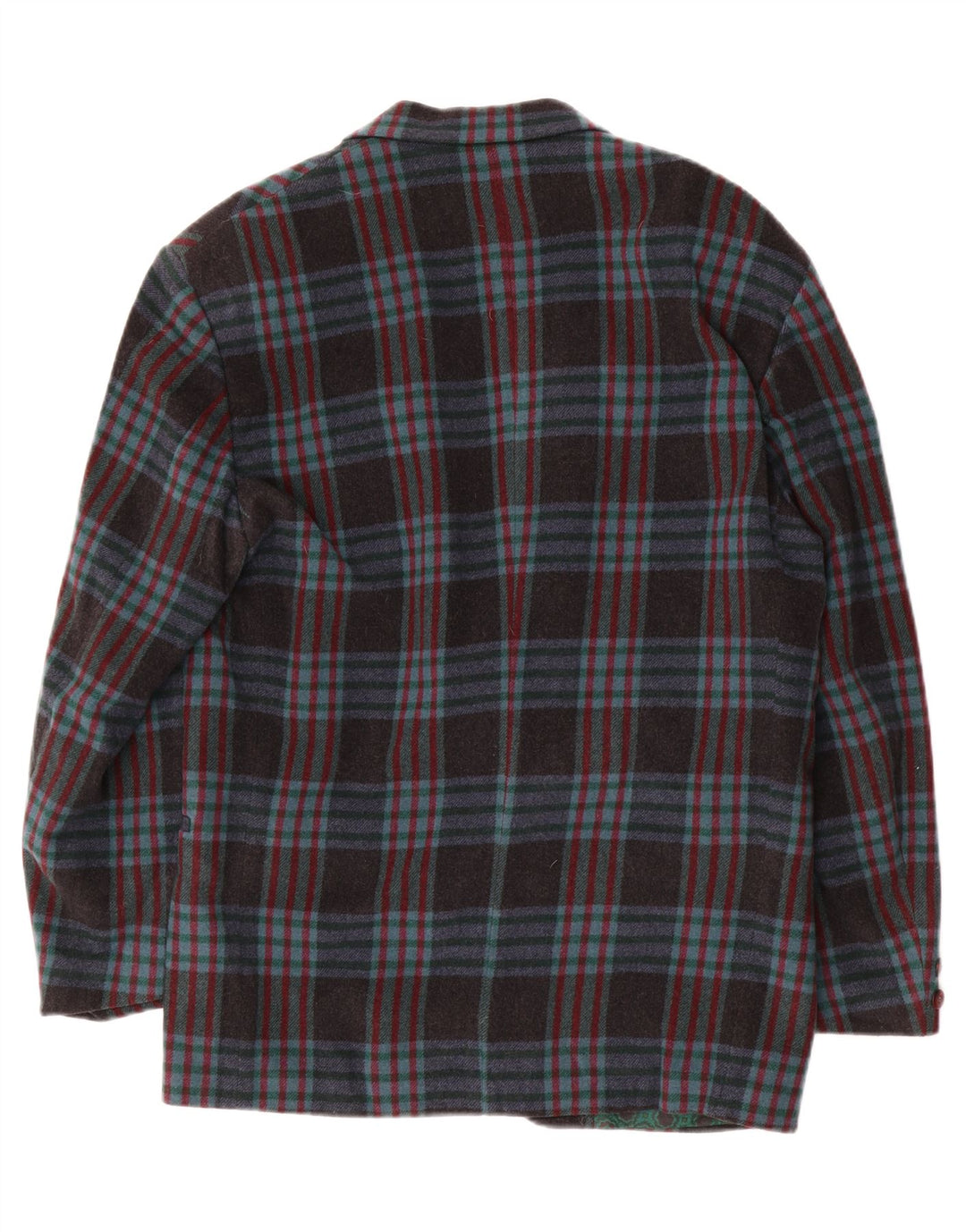 Vintage hombres 2 botones Blazer chaqueta IT 48 medio azul marino comprobar lana