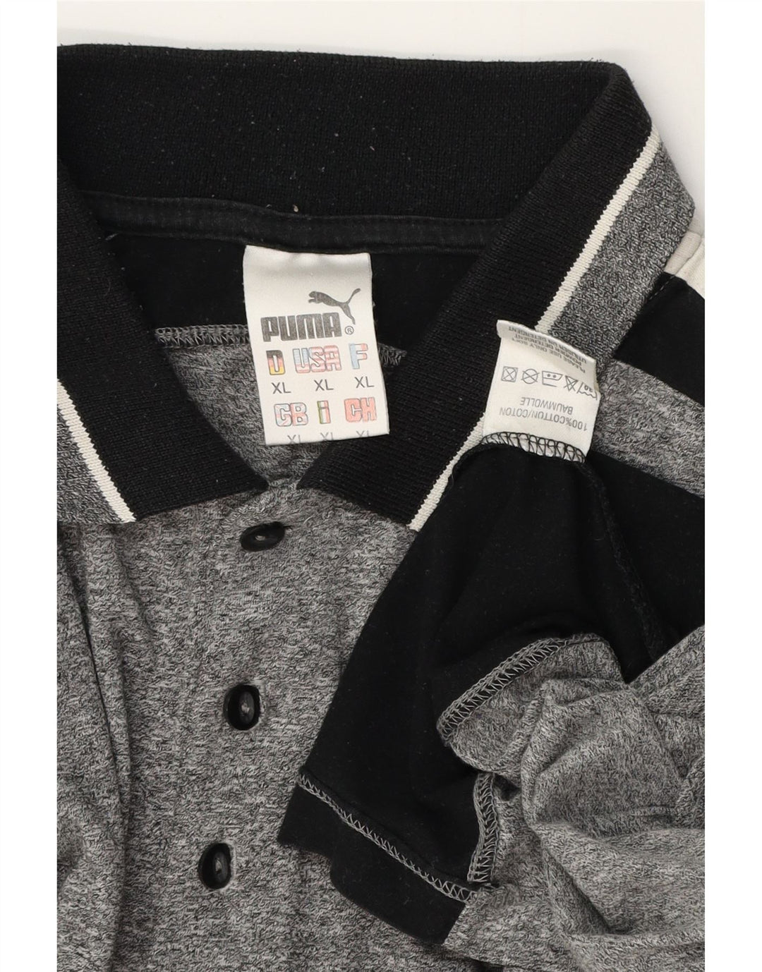 PUMA Polo para hombre XL Gris Colorblock Algodón