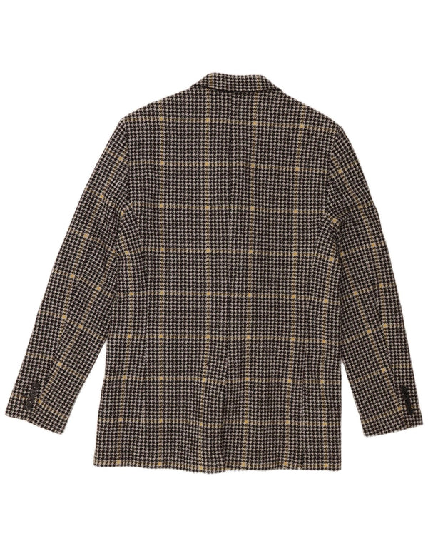 Zara Chaqueta tipo blazer con doble botonadura para hombre UK 40 Large Grey Houndstooth
