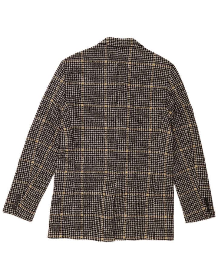Zara Chaqueta tipo blazer con doble botonadura para hombre UK 40 Large Grey Houndstooth