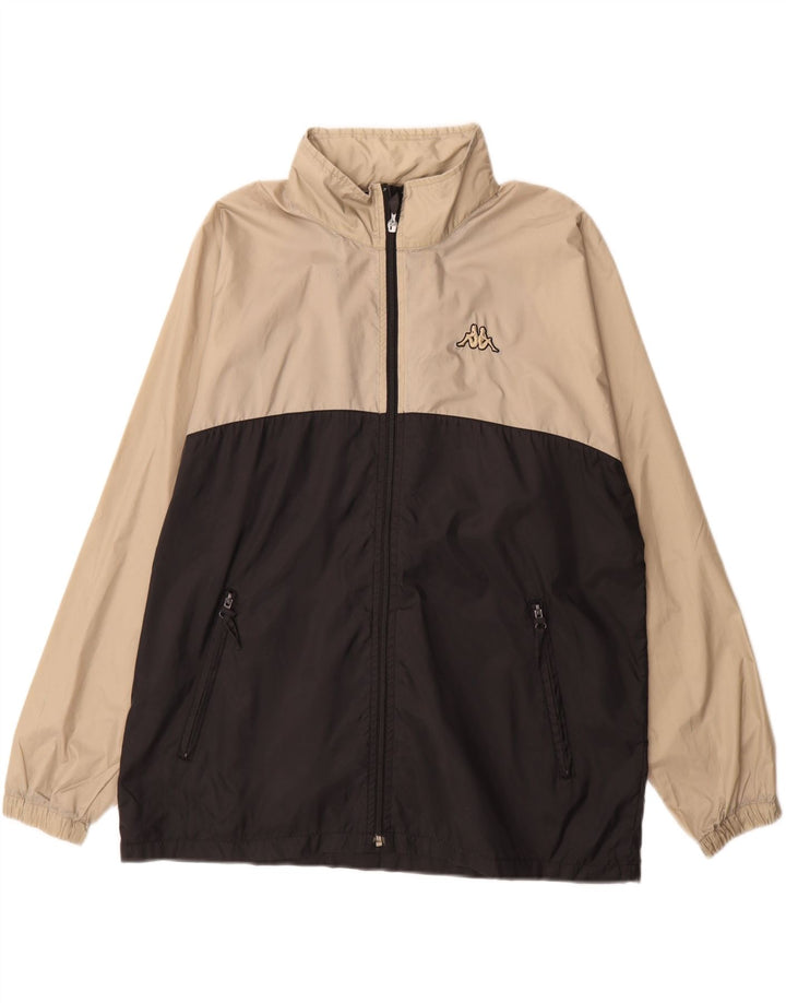 Kappa Mens Zip Rain Jacket UK 38 Medium Beige Colorblock Nylon