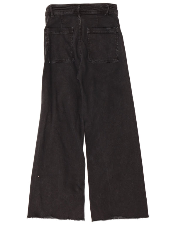 Zara Jeans The Marine de cintura alta y pierna ancha para mujer EU 38 Small W28 L29 Negro