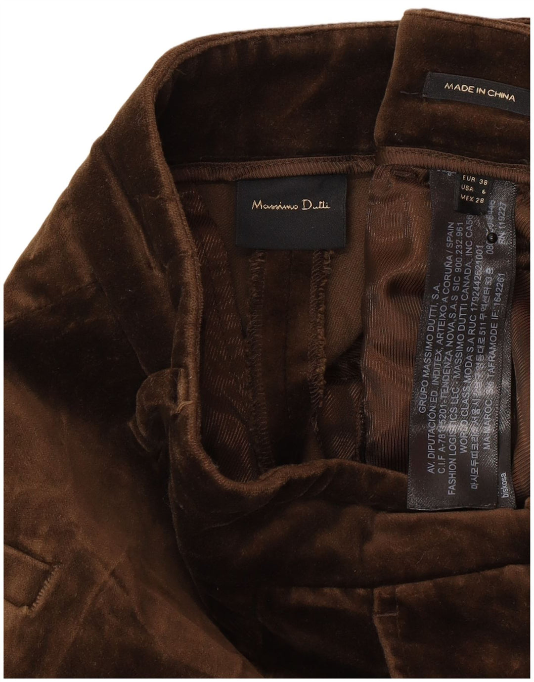 Massimo Dutti Pantalón Chino Bootcut Mujer EU 38 Small W28 L30 Marrón