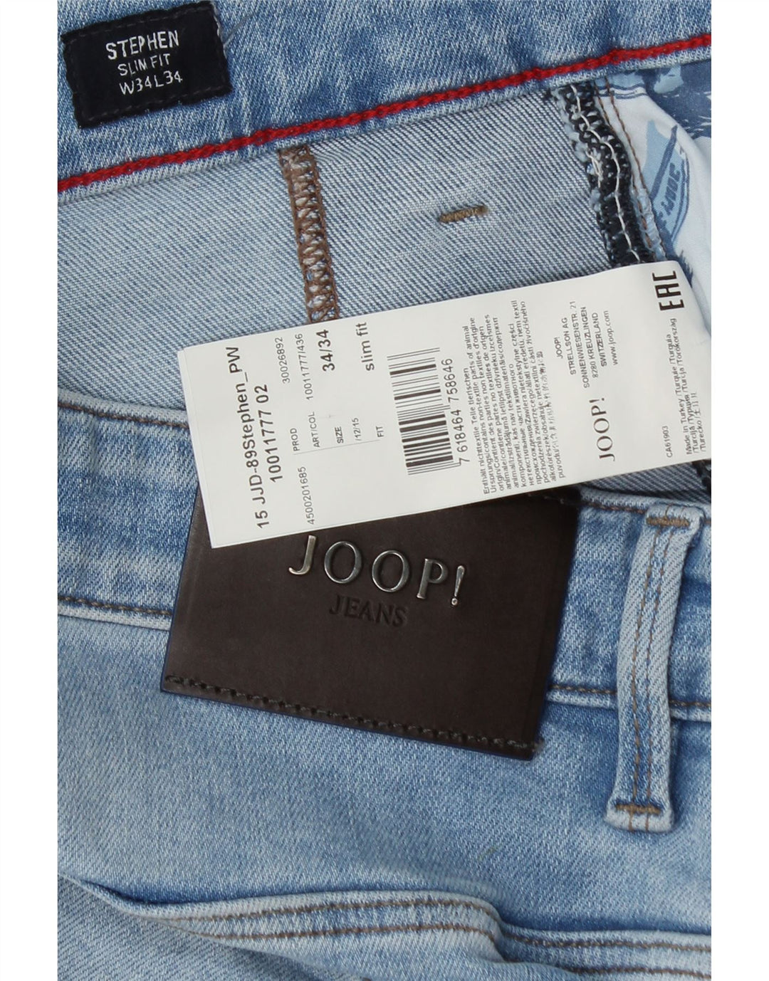 Joop Hombre Stephen Slim Jeans W34 L32 Algodón Azul