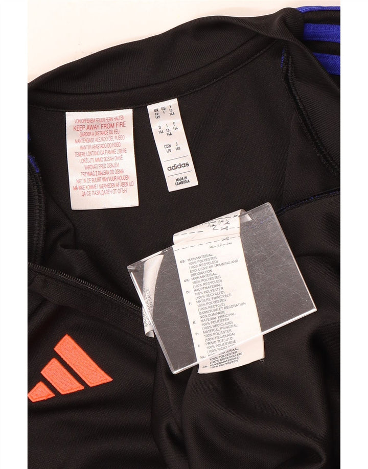 Adidas - Chándal Aeroready con cremallera y cuello para niños, 13-14 años, negro