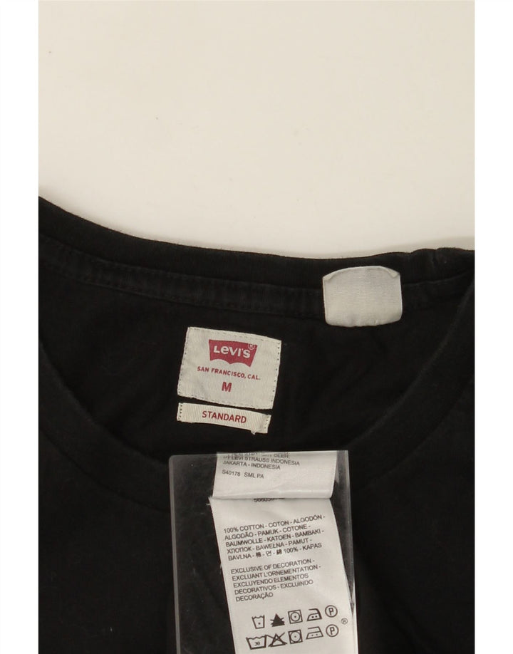 LEVI'S Camiseta de ajuste estándar para hombre, talla mediana, algodón negro