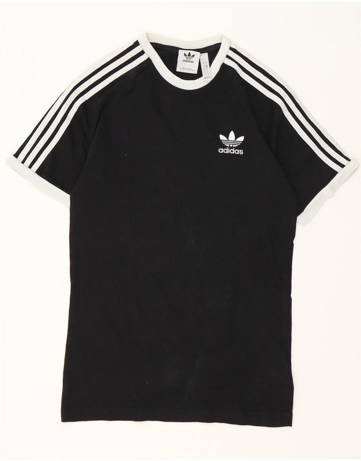 Adidas - Camiseta para hombre, talla pequeña, algodón negro