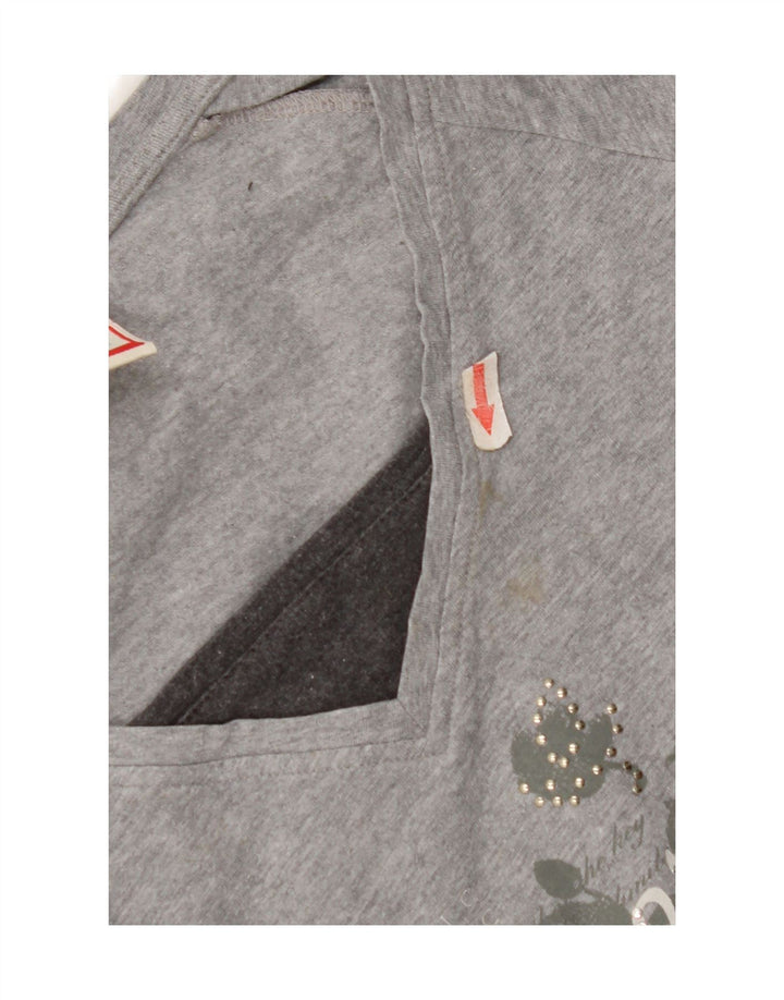 Champion Mujer Heritage Fit Graphic Top Manga Larga UK 42 Gris Medio