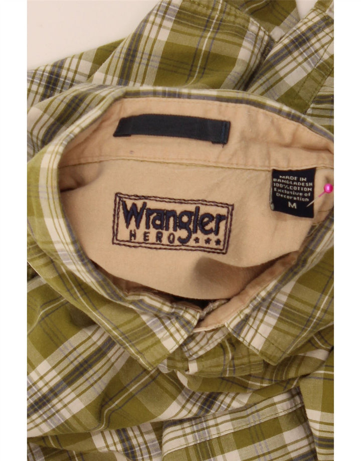 Wrangler Hombre Camisa De Manga Corta De Algodón A Cuadros Verde Medio