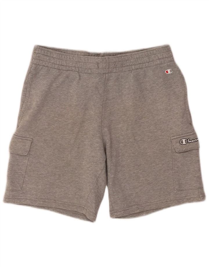 CHAMPION Pantalones cortos deportivos para hombre pequeños de algodón gris
