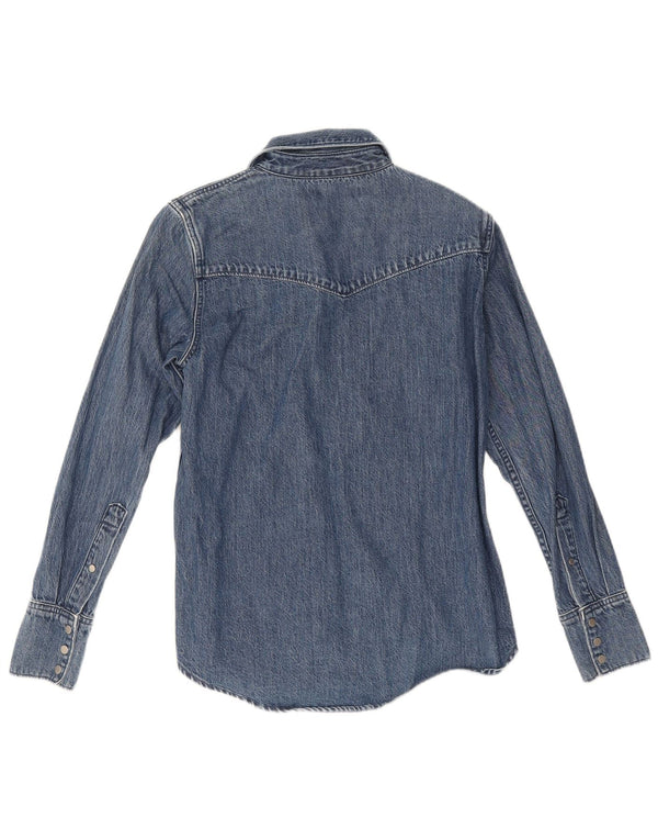 Calvin Klein Jeans Camisa vaquera para mujer UK 6 XS Azul marino Colorblock Algodón