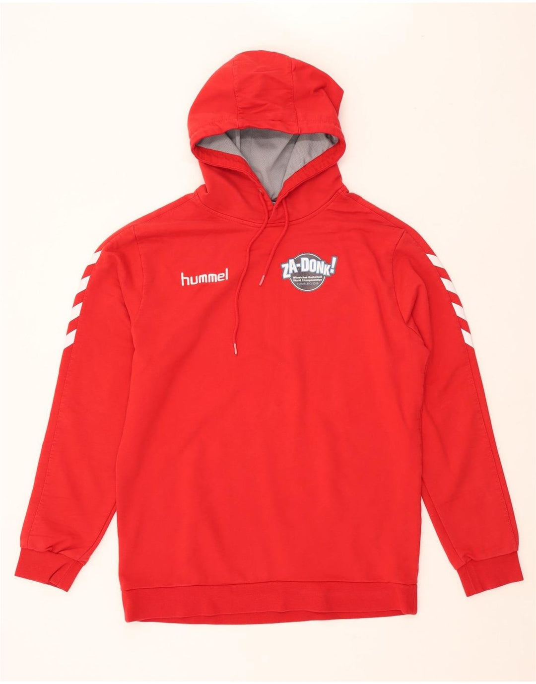 HUMMEL Sudadera con capucha gráfica para hombre Jersey grande de algodón rojo