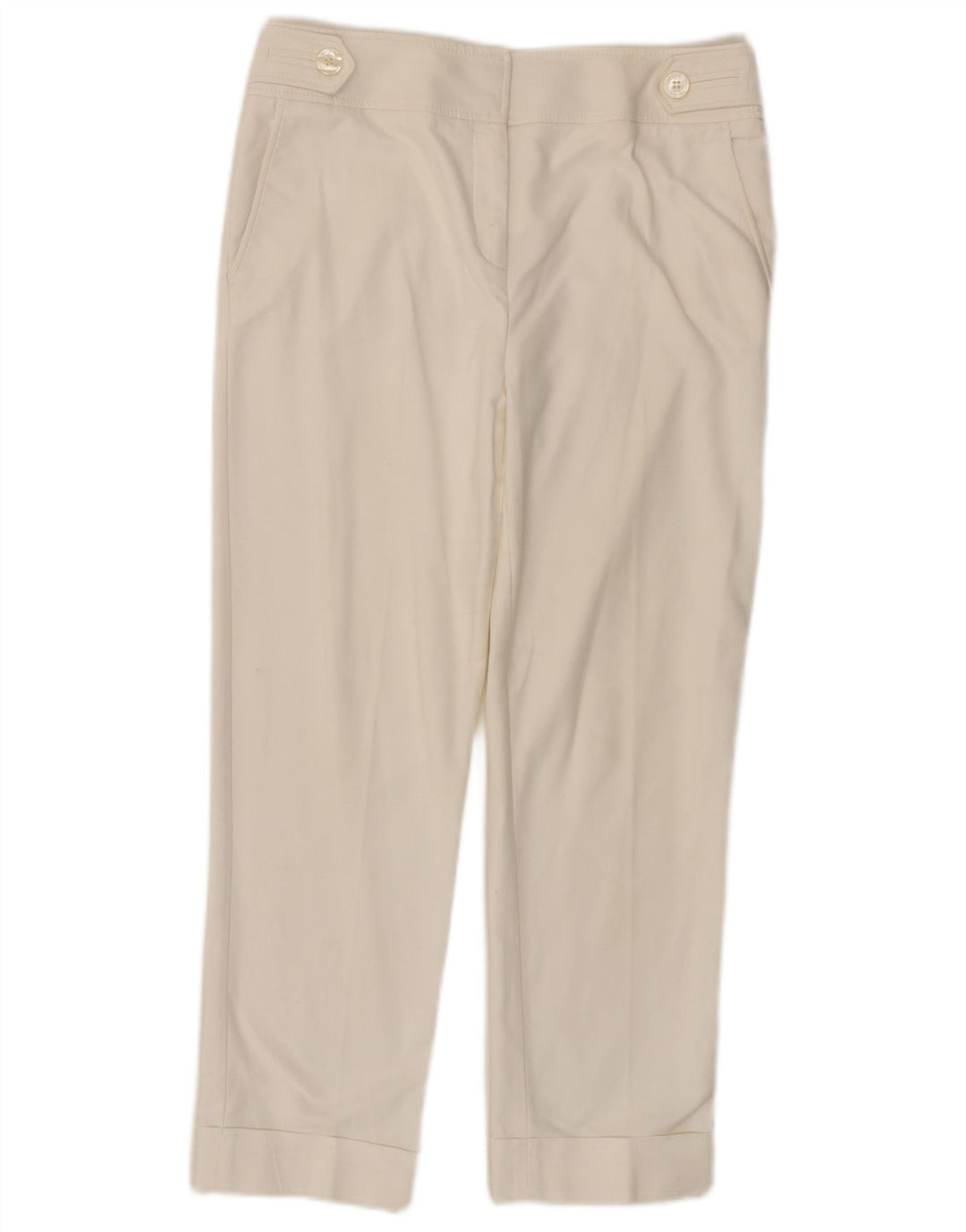 KAREN MILLEN Pantalones cortos rectos para mujer UK 12 Medium W30 L24 Blanco