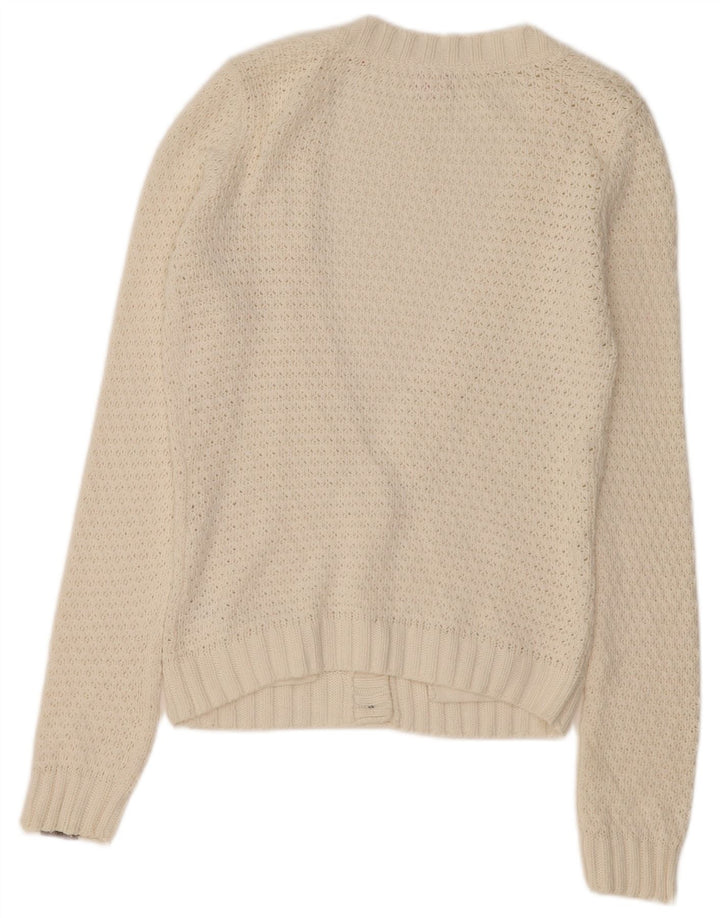 O'NEILL Suéter tipo cárdigan para mujer Reino Unido 14 Algodón blanco mediano