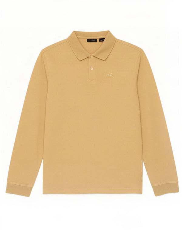 Fila Polo De Manga Larga Para Hombre Beige Medio