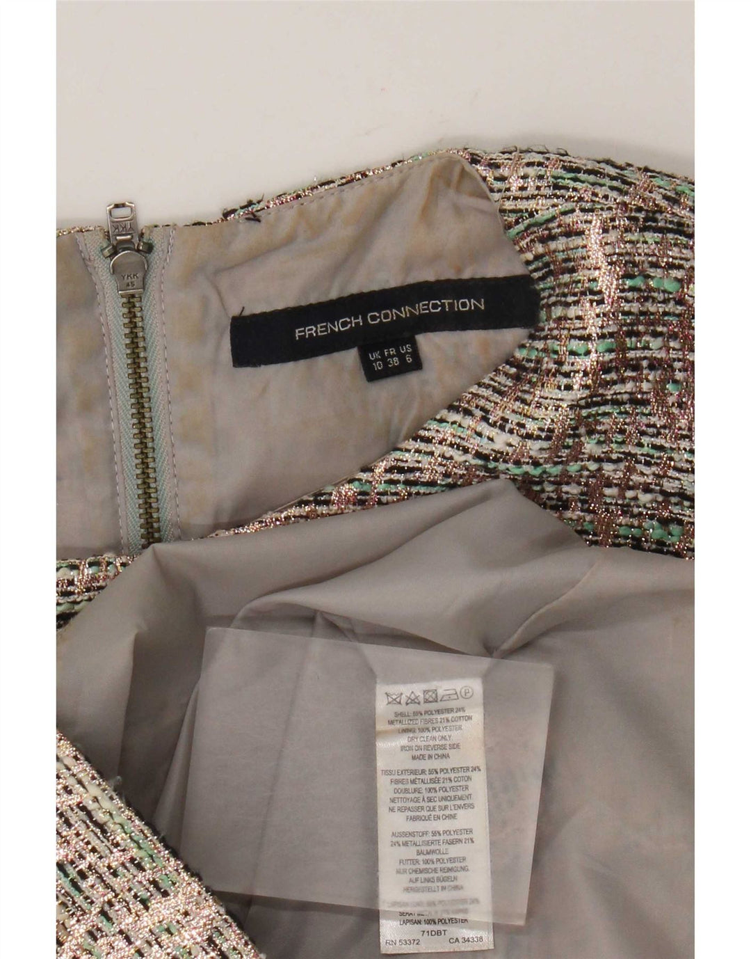 French Connection Vestido tubo sin mangas para mujer UK 40 Small Multicolor