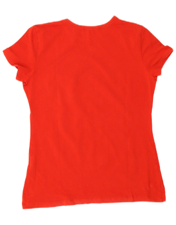 Moschino Mujer Camiseta Gráfica Top UK 12 Medium Rojo Algodón