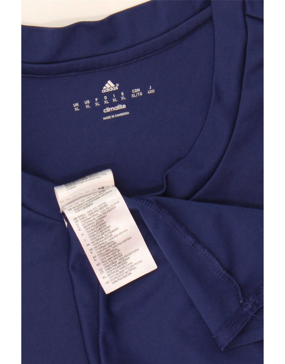Adidas Hombre Climalite Camiseta Top XL Azul Marino Poliéster