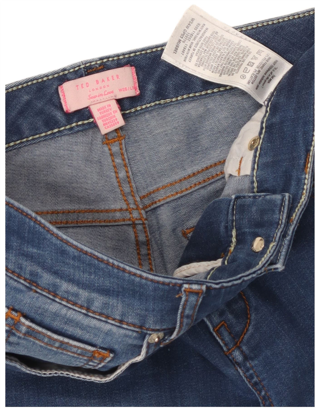 TED BAKER Vaqueros pitillo para mujer W26 L30 Algodón azul