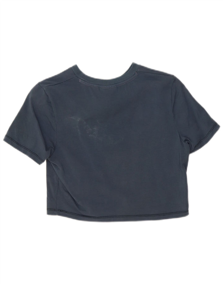 FILA Womens Crop T-Shirt Top UK 12 Medium Blue Cotton