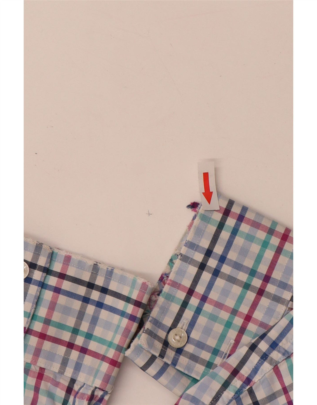 CREW CLOTHING Camisa para hombre de algodón a cuadros azul grande