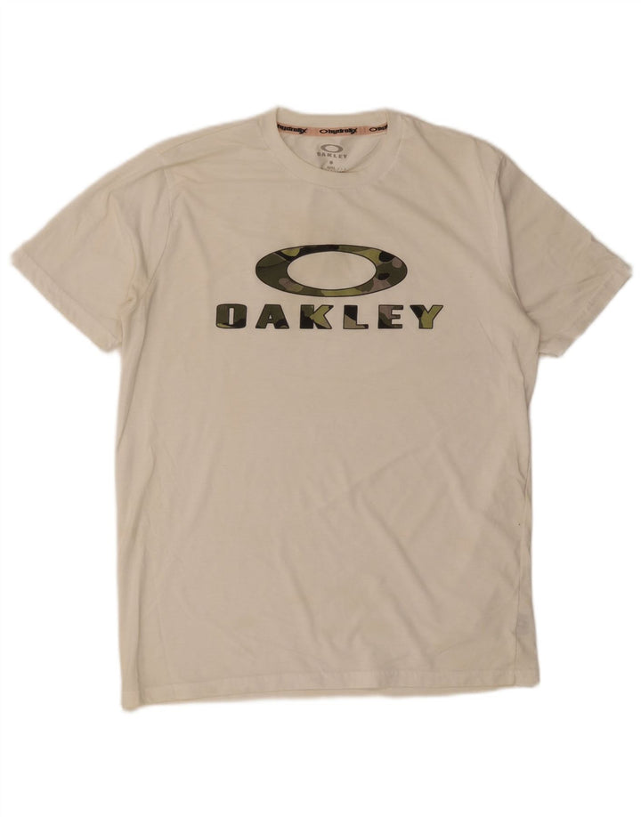 Oakley Hombre Regular Fit Graphic Camiseta Top Mediano Blanco