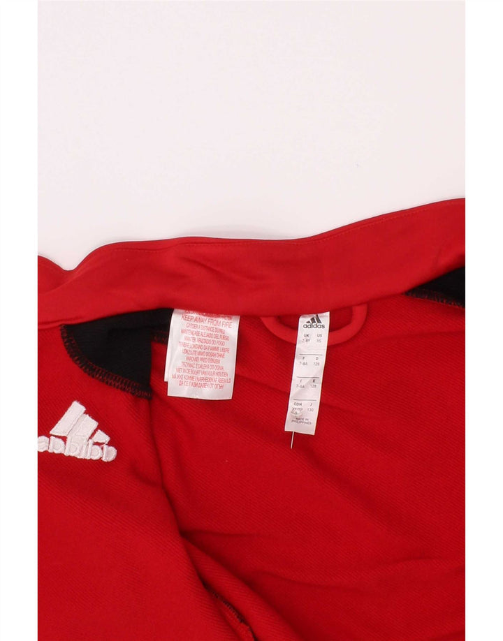 Adidas - Chaqueta de chándal para niño, 7-8 años, color rojo, poliéster