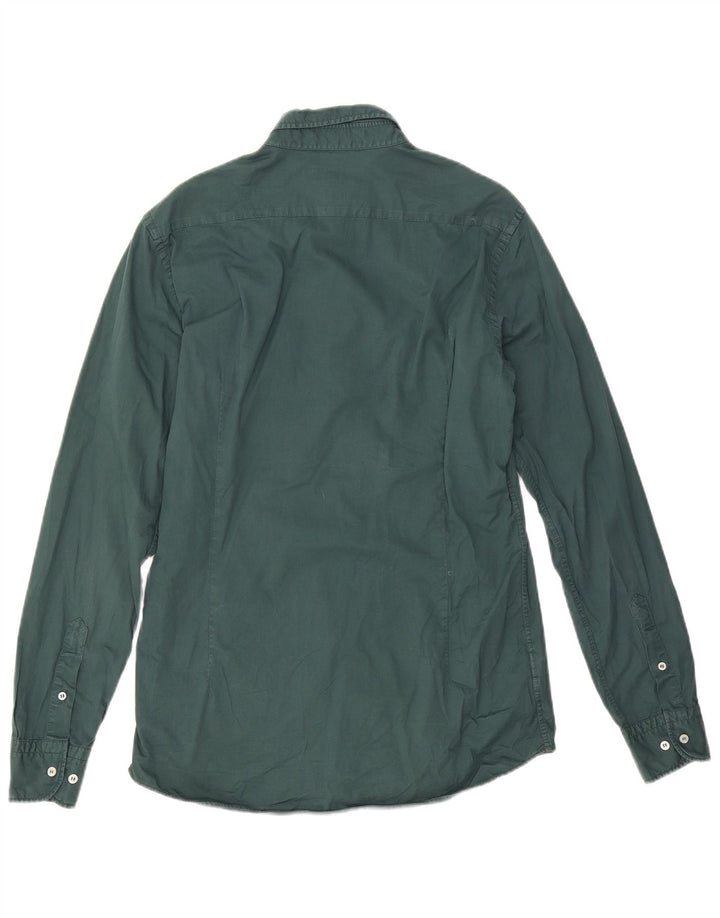 Camisa Massimo Dutti Hombre Algodón Verde Medio