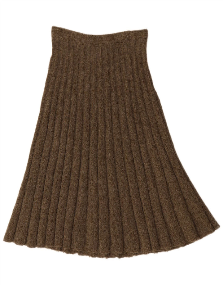 Falda acampanada de punto vintage para mujer W28 Caqui medio